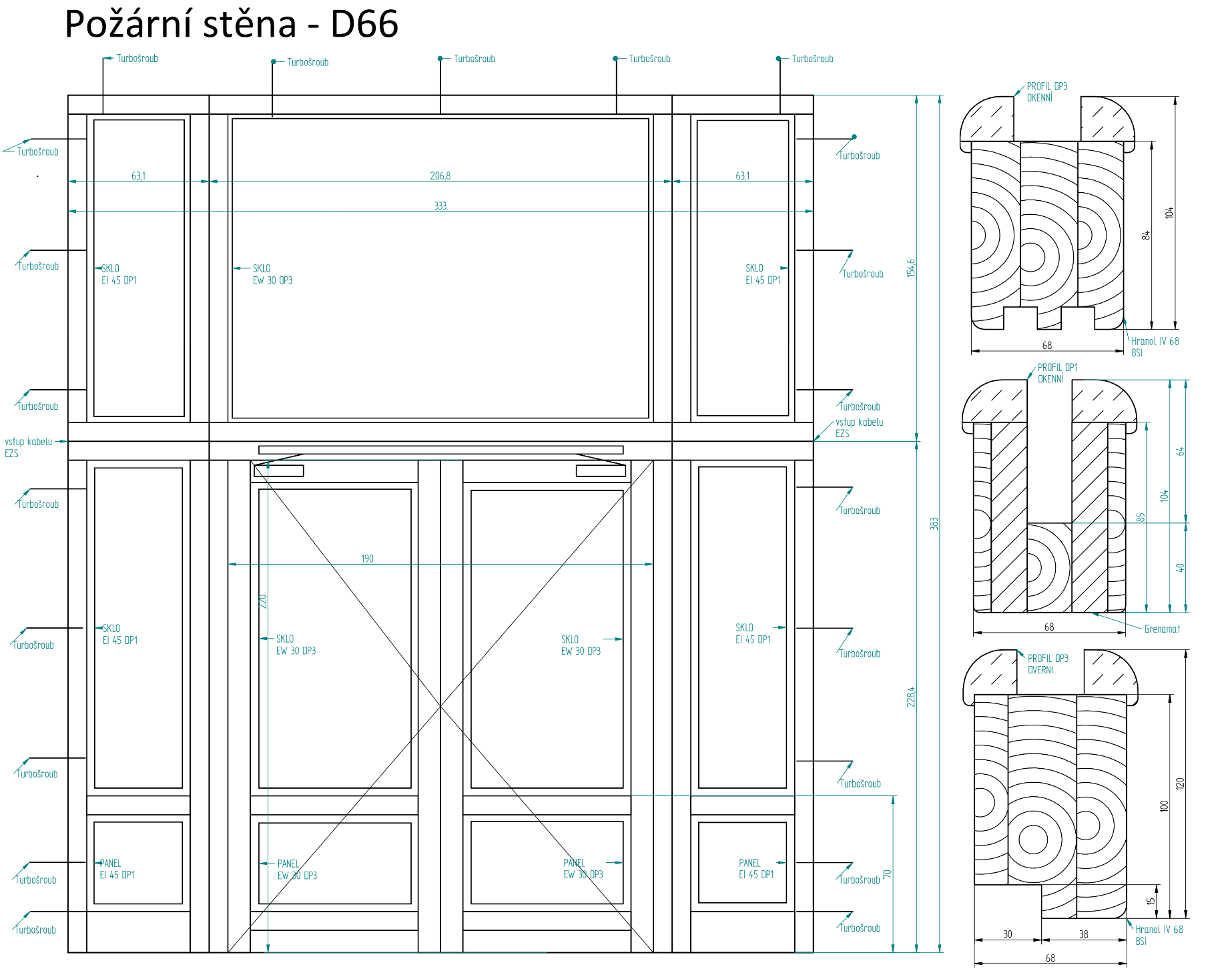 2D/3D model of POZUZ fire-rated doors